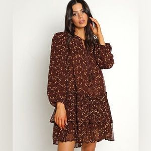 Cleobella Brown Floral Mini Dress